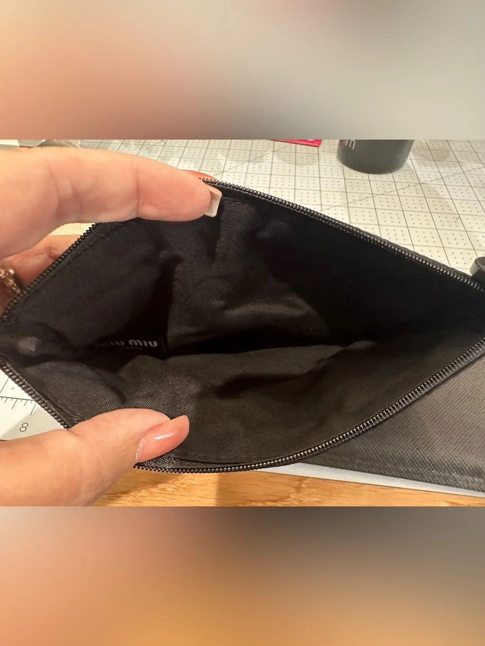 Miu Miu Black and Powder Blue Toiletry Pouch